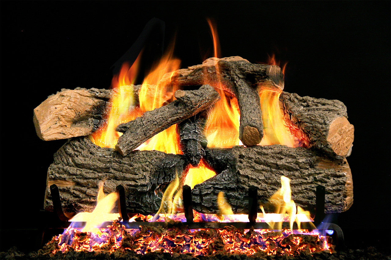 Real Fyre Charred Evergreen Oak Vented Gas Logs (ENO-30), 30-Inch