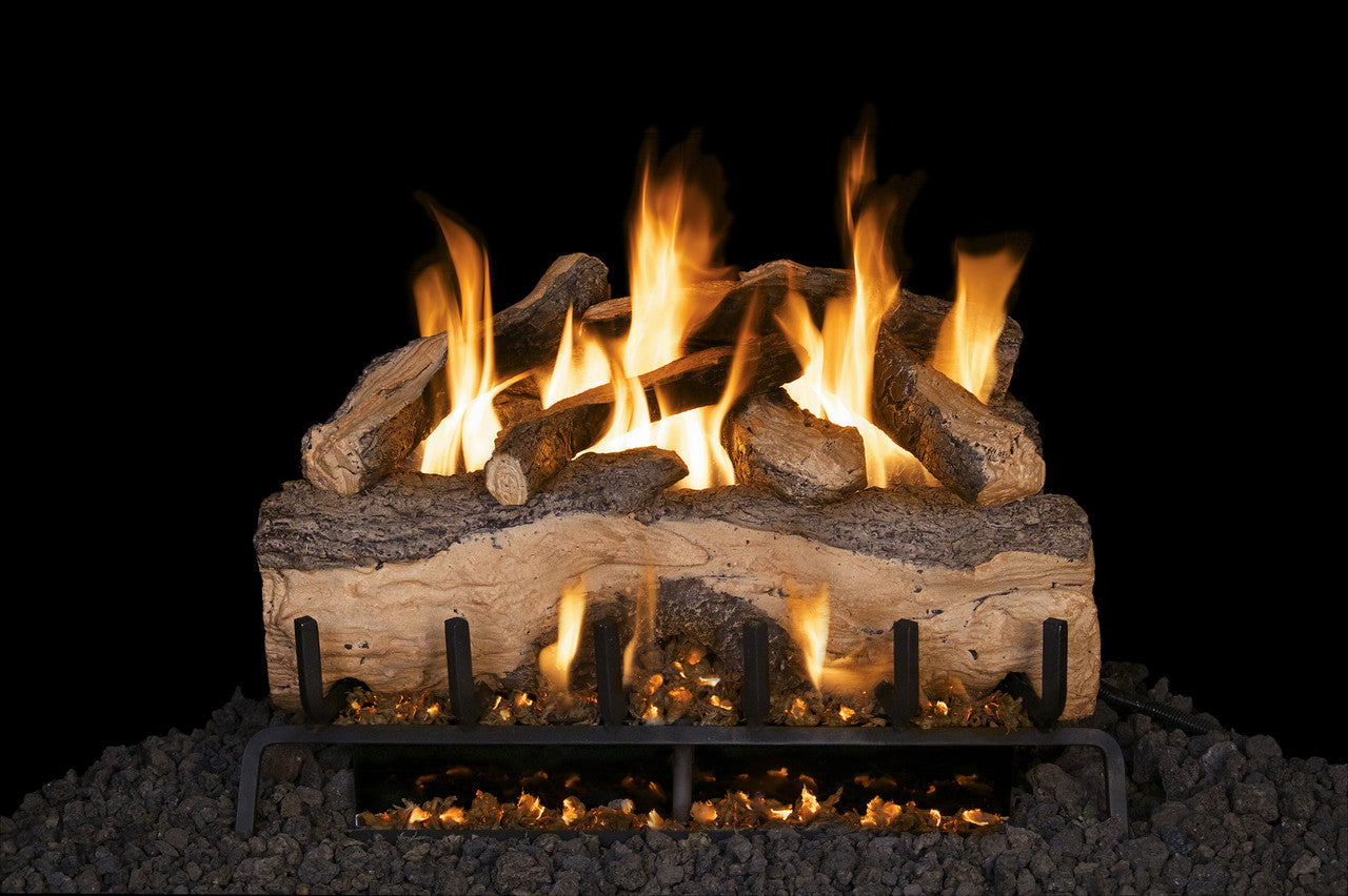 Real Fyre Mountain Crest Split Oak Vented Gas Logs (MCS0-33), 33-Inch
