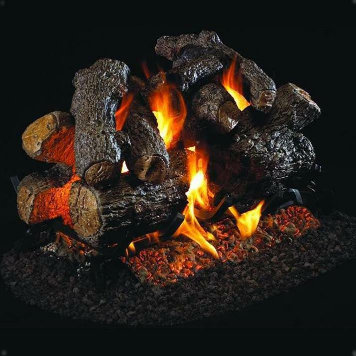Real Fyre See-Thru Charred Royal English Oak Vented Gas Logs (CHB-2-18/20), 18-Inch