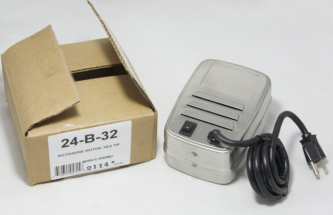 24-B-32 AOG Rotisserie Motor, Hex Tip