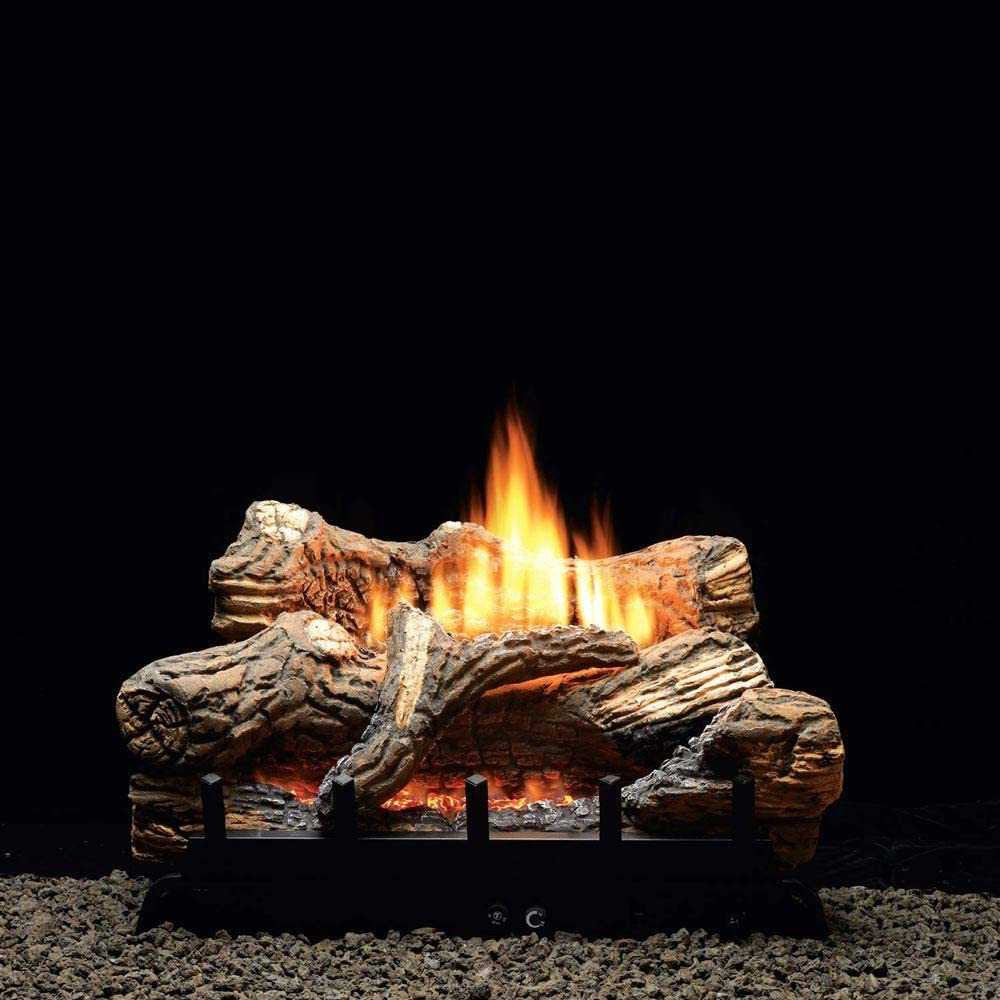 Empire Comfort Systems VFDR18LB10N Empire Flint Hill Ceramic Fiber Log Set w/ 18-inch Vent-Free Burner Millivolt Control NG DIY BBQ LLC