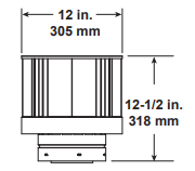 Majestic SLP-TVHW High Wind Vertical Termination Cap Storm Collar