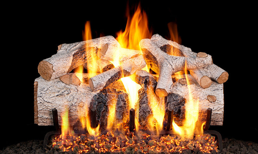 Real Fyre Charred Mountain Birch Vented Log Set (CHMBW-42), 42-Inch