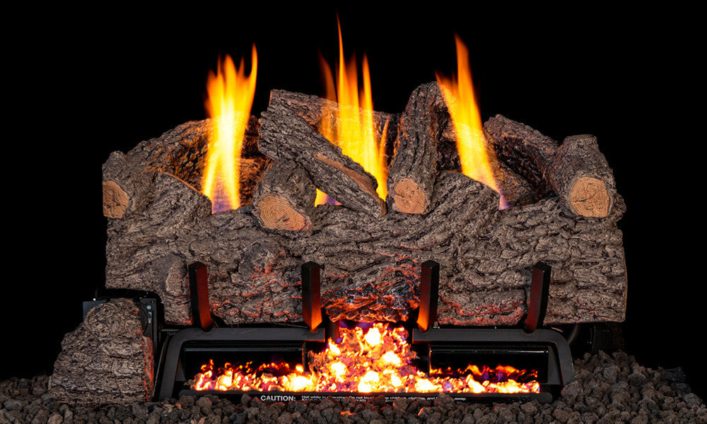 Real Fyre Charred Gnarled Oak Vent-Free Gas Logs (GNO-24), 24-Inch